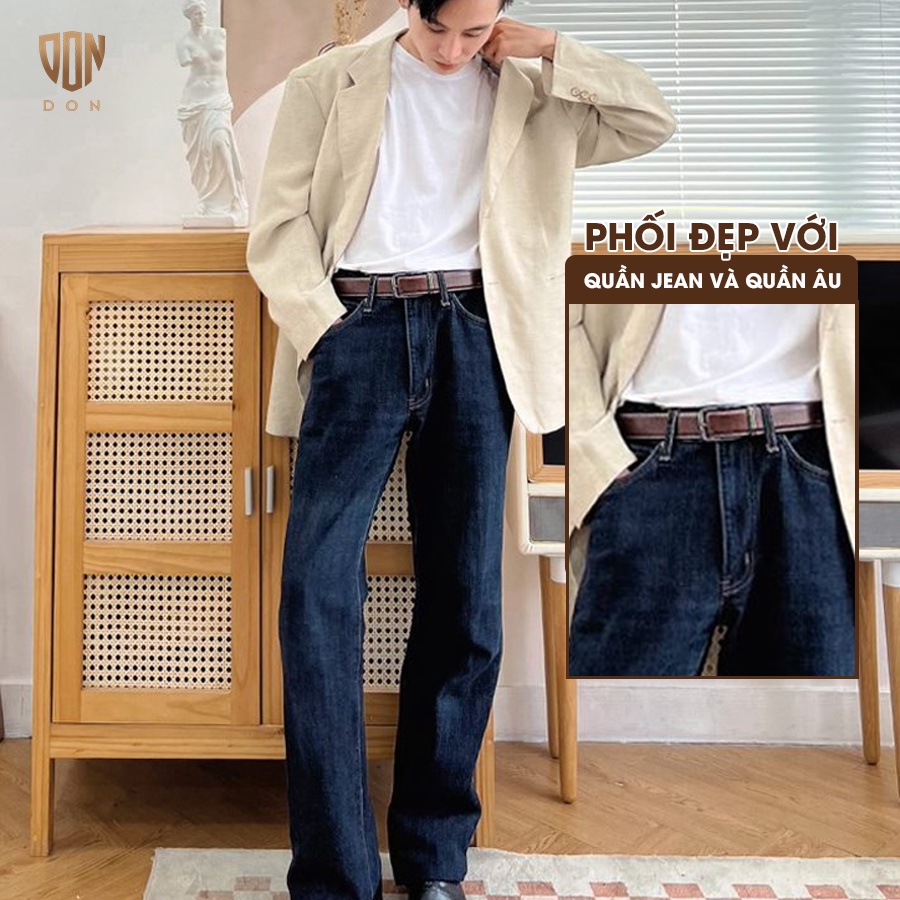 Thắt Lưng Da 2 Mặt Nâu & Đen Xuất Khẩu Mỹ DON ITALO Sx Trực Tiếp Nhà Máy Tại Việt Nam, Da Thật Cao Cấp DONTL06