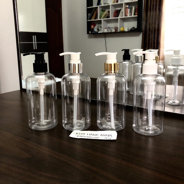 CHAI PET Nhựa 300ml/ 250ml vòi nhấn nhỏ giọt, chai nhựa màu nâu/ trong suốt/ trắng / Xanh lá