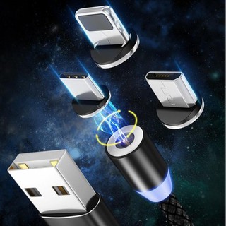 Dây Cáp Sạc Nam Châm Micro Usb Dài 1m Cho Iphone Samsung Xiaomi Huawei Vivo Oppo