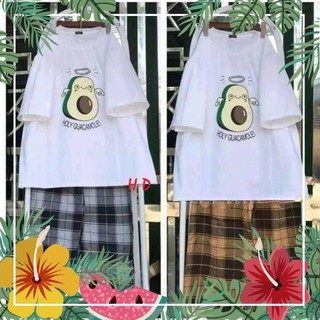 Sét bộ quả bơ + quần kẻ ATSHOP