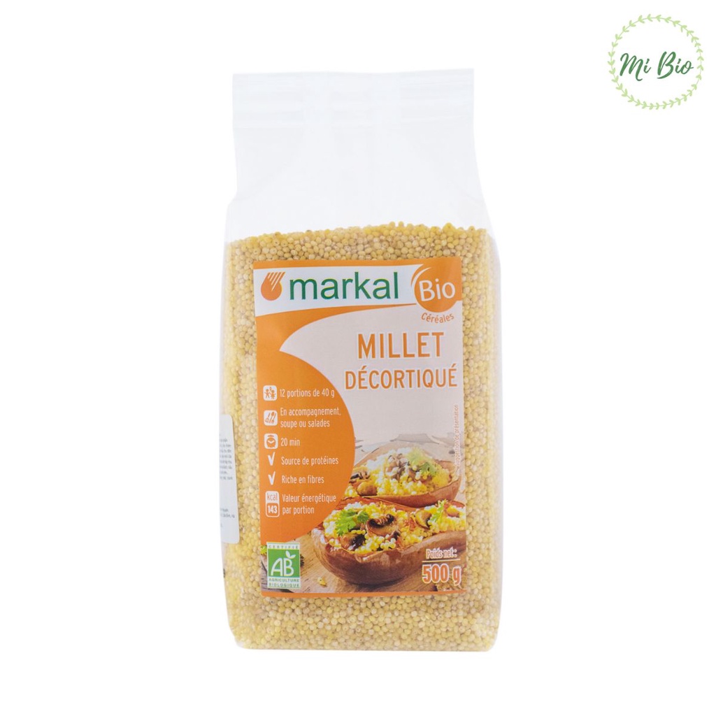 Hạt kê hữu cơ đã bóc vỏ 500g - Markal