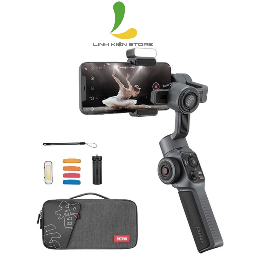 Gimbal Zhiyun Smooth 5 - tay cầm chống rung cho điện thoại, chống rung 3 trục, 25 tiếng sử dụng / Gậy Tripod 3120