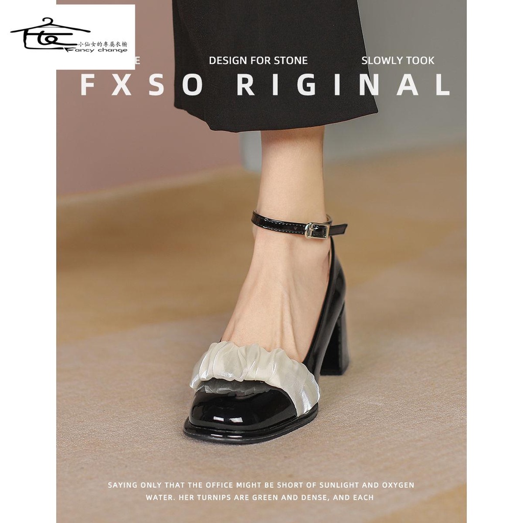 Giày Búp Bê Gót Dày Thời Trang Xuân Thu Hàng Mới 2022 Cho Nữ