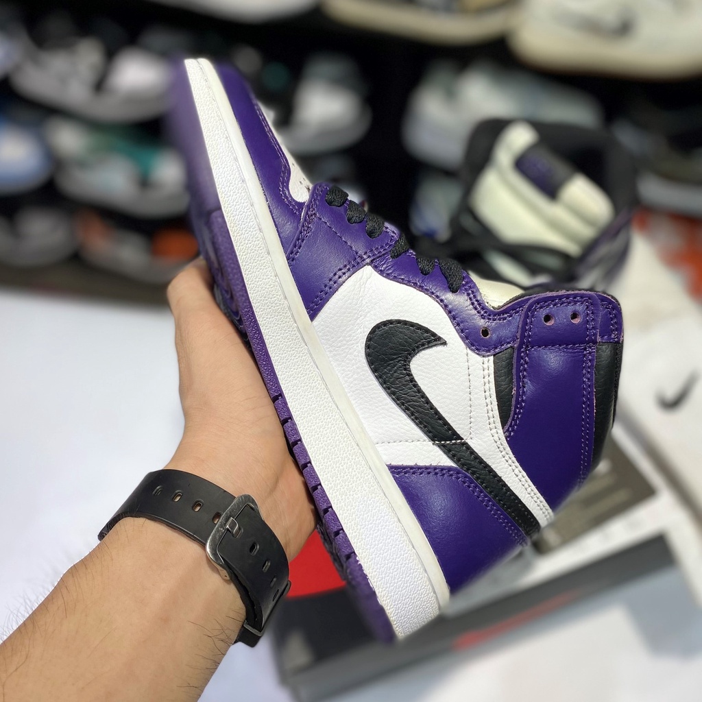 [ Hype Sneaker ] Giày sneaker cổ cao Jordan 1 Retro High Court Purple White | Phiên bản high Quality .