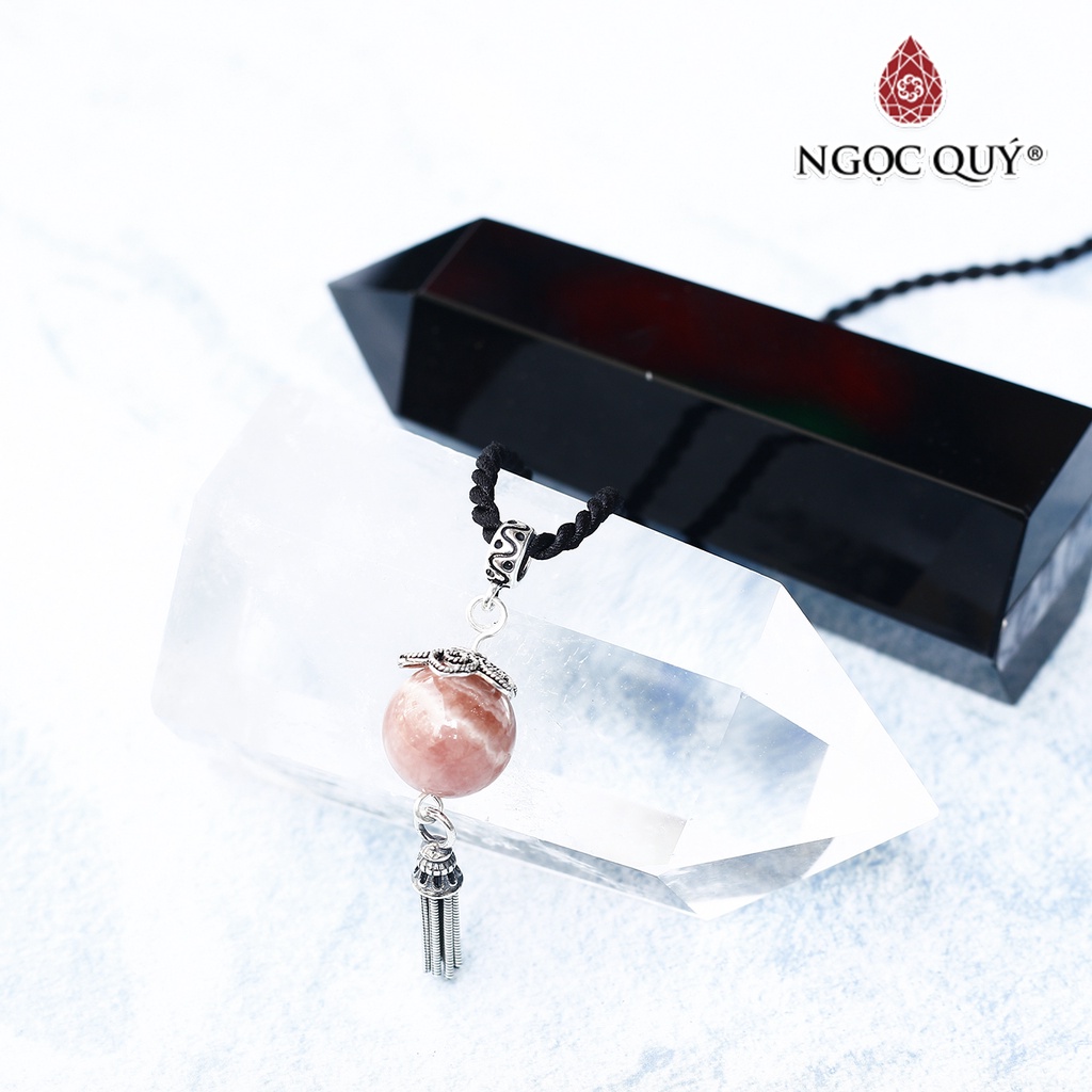 Mặt dây chuyền đào hoa charm bạc - Ngọc Quý