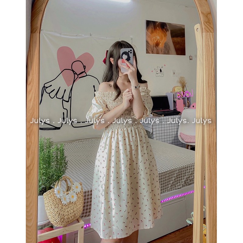 [Mã FAGREEN1505 giảm 10% tối đa 30K đơn 99K] Váy trễ vai chun ngực (ảnh thật shop chụp kèm video) | BigBuy360 - bigbuy360.vn