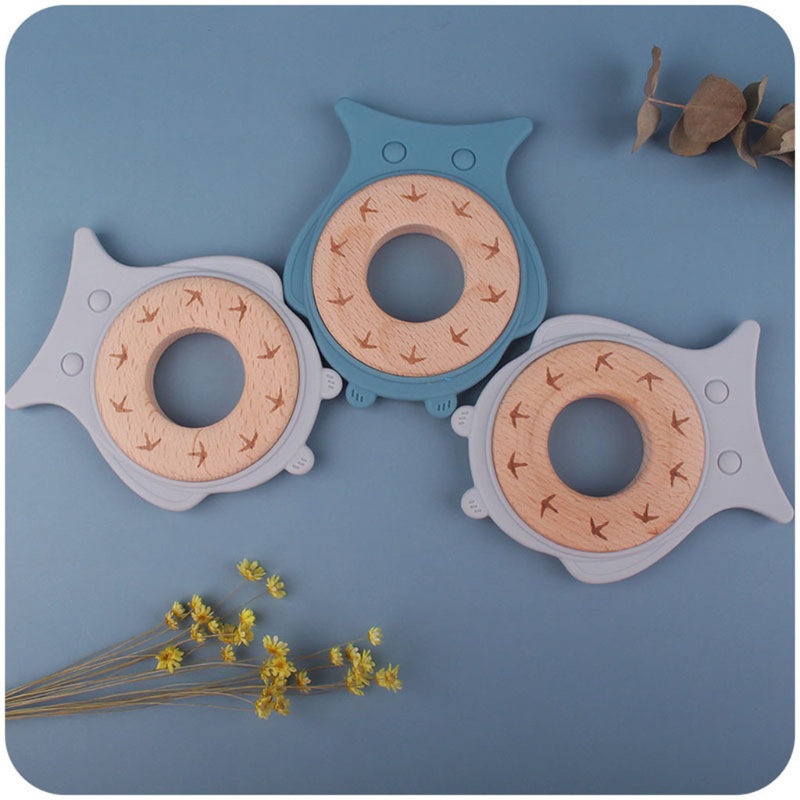 Đồ Chơi Ngậm Nướu Hình Chim Cú Hoạt Hình Bằng Silicone Dành Cho Trẻ Em