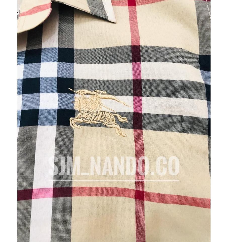 BURBERRY Áo Sơ Mi Cotton Kẻ Sọc Caro Trẻ Trung Hợp Thời Trang Cho Nam Size S / M L Xl Xxl 3xl