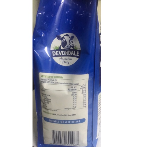 Sữa Úc Nguyên kem 1kg DEVONDALE -ÚC hàng nhập khẩu từ Úc túi 1kg