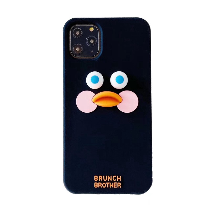 Ốp điện thoại silicon gắn hình anh em vịt Brunch 3D dành cho iPhone 13 12mini 12 pro max 11 Pro Max 6 6s 7 8 Plus X XS XR XS MAX