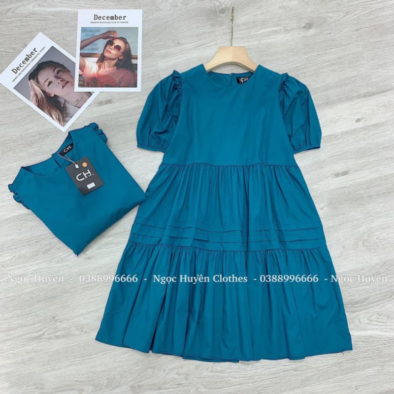 [Mã FAGREEN1505 giảm tới 30K đơn 99K] VÁY XANH NGẮN GẤP LY 2 TẦNG CHO NỮ | BigBuy360 - bigbuy360.vn