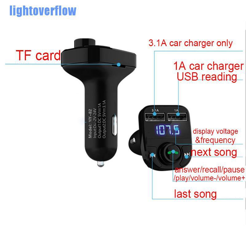 Củ sạc 2 cổng Usb tích hợp làm mp3 kết nối bluetooth không dây cao cấp dành cho ô tô