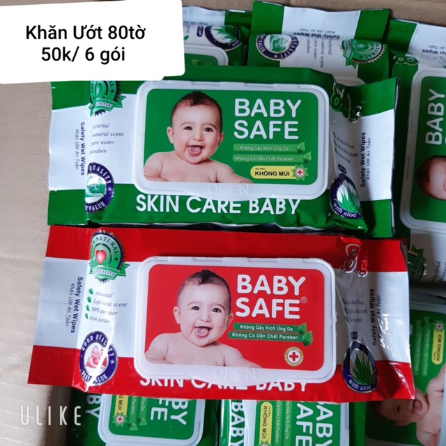 3 Gói Khăn ướt  Baby  không mùi 80gr