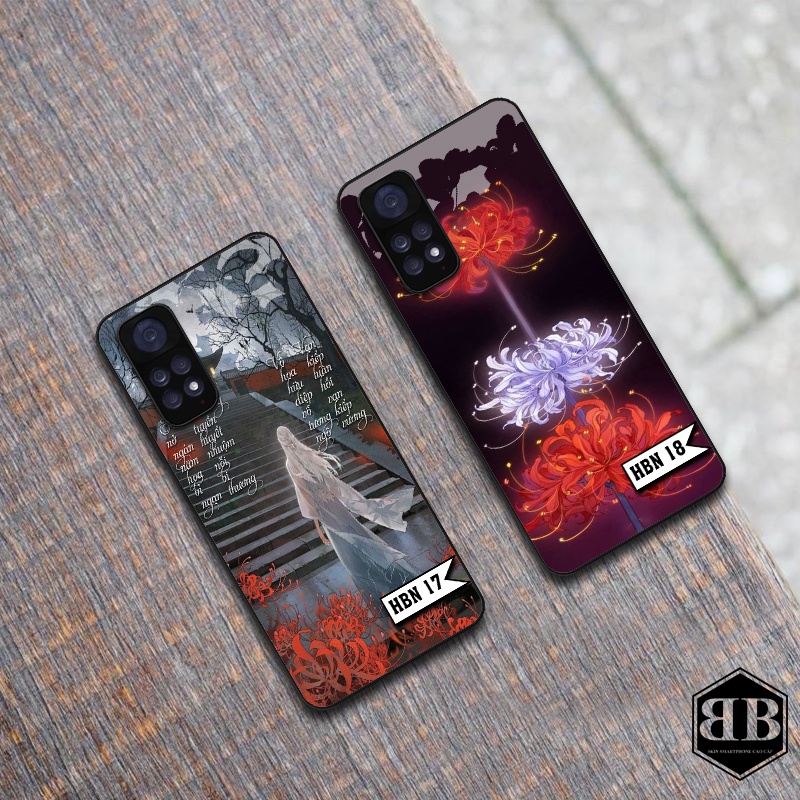 Ốp lưng kính cường lực Xiaomi Redmi Note 11 4G / Redmi Note 11S hình hoa bỉ ngạn