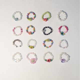 Nhẫn hạt cườm nhiều màu sắc hot trend, y2k style - beads rings