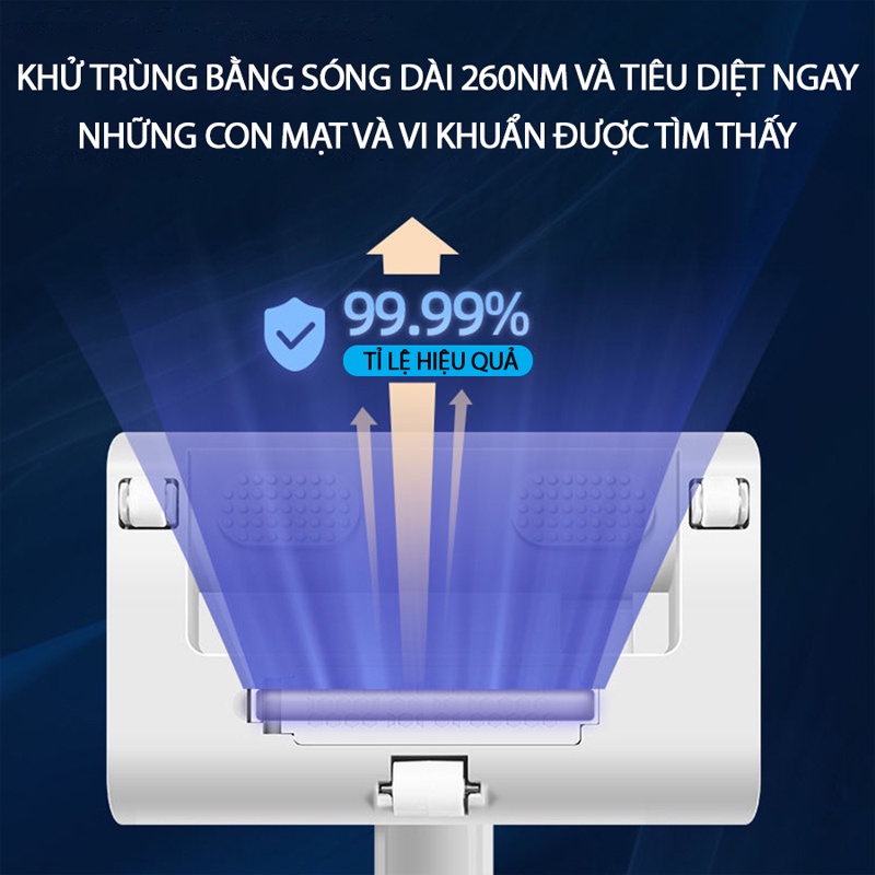 Máy hút bụi giường nệm cầm tay không dây , máy hút bụi diệt khuẩn đệm giường 99% tia UV , tiện lợi , lực hút mạnh