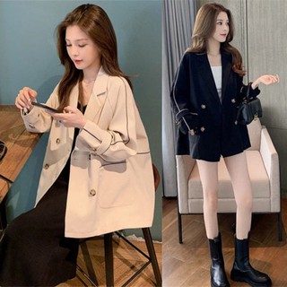 (Hàng Đẹp)Ảnh thật 5 hình cuối-2W368.Áo blazer oversize mùa hè phối line kiểu mới
