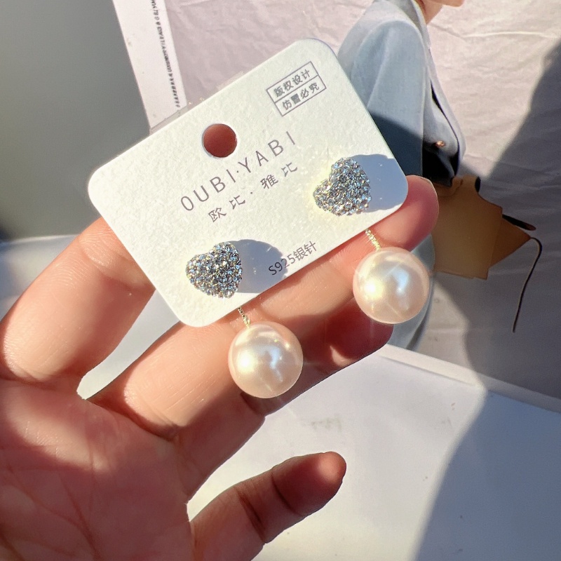 Bông Tai Đính Đá Toàn Diện Phong Cách Hàn Quốc Thanh Lịch Cho Nữ