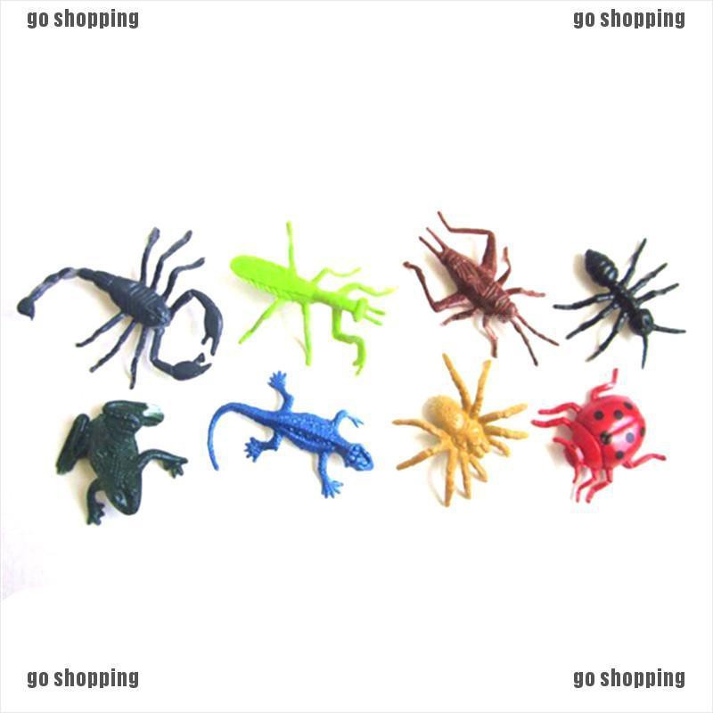 {go shopping}8pcs/set Plastic Insect Reptile Model Figures Kids Favor Educational Toys