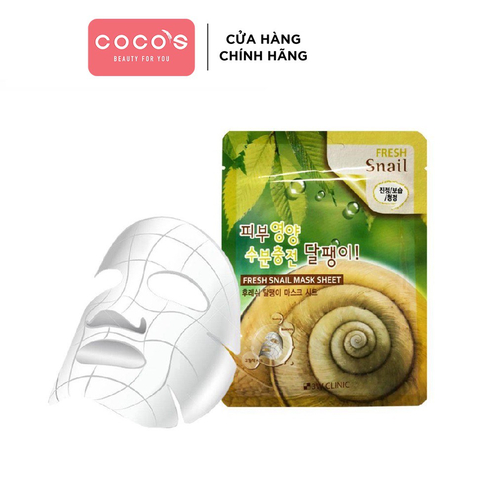 Mặt Nạ Ốc Sên Hàn Quốc 3W Clinic Fresh Snail Mask Sheet 23ml