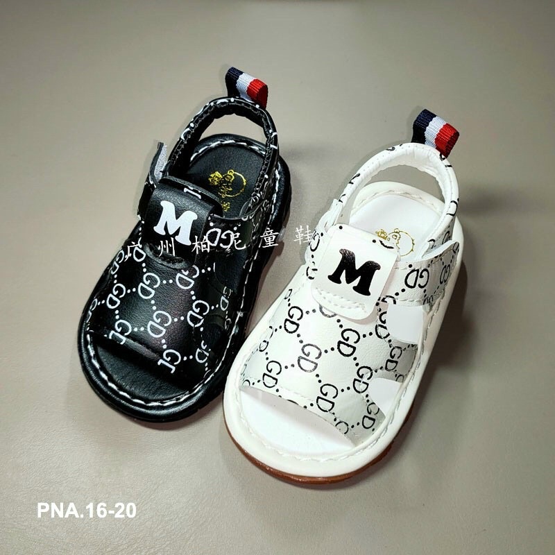 Dép tập đi siêu nhẹ quai dán chữ M có kêu chíp cho bé