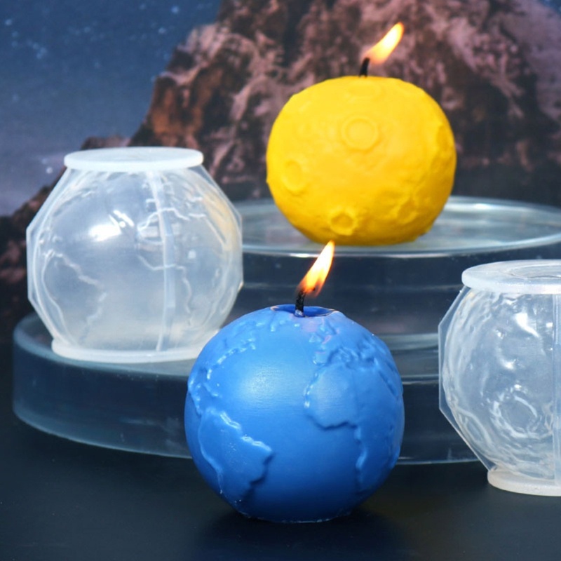 Khuôn Silicone Làm Kẹo Đường / Xà Phòng Hình Mặt Trăng / Hành Tinh DIY