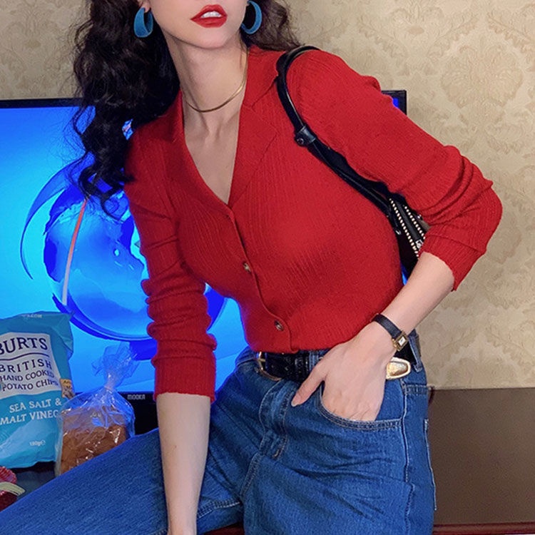 Bán Chạy!F &amp; X 2022 Áo Khoác Cardigan Dệt Kim Tay Dài Màu Trơn Phong Cách Hàn Quốc Dễ Phối Đồ Cho Nữ