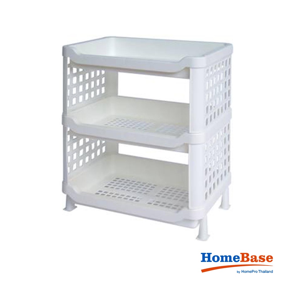HomeBase MICRONWARE Kệ đựng đồ 3 tầng bằng nhựa 5883 Thái Lan W40xD28xH47 Cm màu trắng