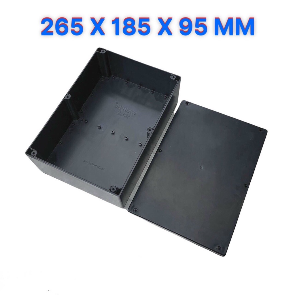 WANCHI hộp ABS 265x185x95mm kèm ron cao su chống nước và ốc vít, Hộp đựng mạch điện tử.