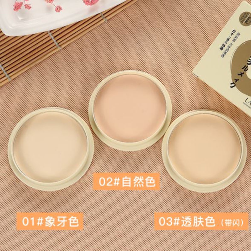Poudre pressée transparente de longue durée de contrôle de l'huile fond de teint pour le visage blanchissant imperméable à l'eau fini fini