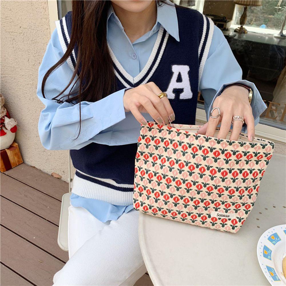 NIUYOU Túi Đựng Mỹ Phẩm Bằng Vải Cotton Sức Chứa Lớn Tiện Dụng Cho Nữ Ốp