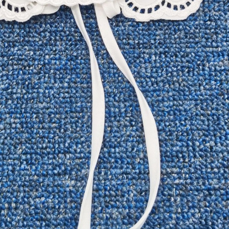 Vòng Cổ Giả Khăn Quàng Cổ Thêu Hoa Rỗng Buộc Dây Kiểu Vintage Cho Bạn Gái