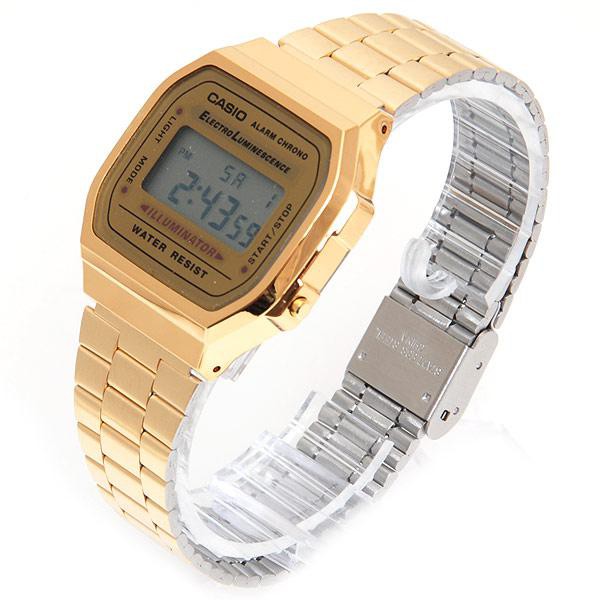 [Mã FARSBR243 giảm 15% đơn 249K] Đồng hồ unisex dây kim loại Casio Standard chính hãng Anh Khuê A168WG-9WDF