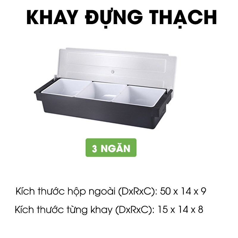 Khay Đựng Thạch, Topping, Trái Cây 4 Ngăn - 5 Ngăn - 6 Ngăn