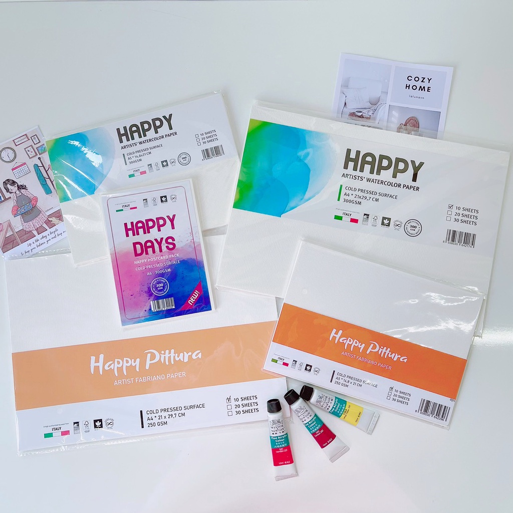 Giấy Vẽ Màu Nước HAPPY A4/A5/A6 300gsm nhập khẩu