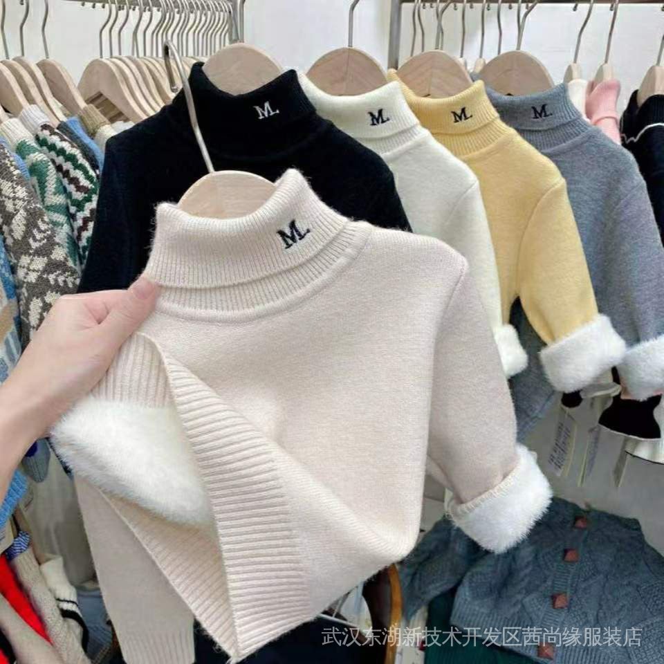 Áo Nỉ Dài Tay Cổ Lọ Thiết Kế Mới Dày Dặn Thời Trang Mùa Đông Dành Cho Bé Trai Và Bé Gái