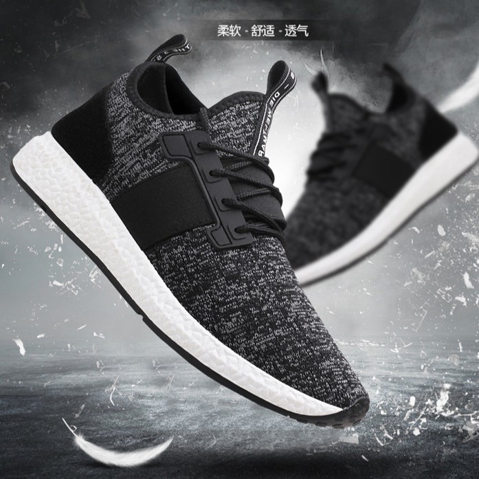 GiàyThể Thao  Nam Giày Sneakers phom giày chuẩn giữ nhiệt vải khử mùi thoáng êm chân hd3 đen