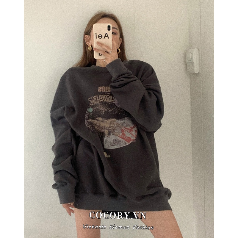 Áo Sweatshirt Tay Dài Cổ Tròn Dáng Rộng In Họa Tiết Phong Cách Hàn Quốc Thời Trang Mùa Thu Cho Nữ | BigBuy360 - bigbuy360.vn