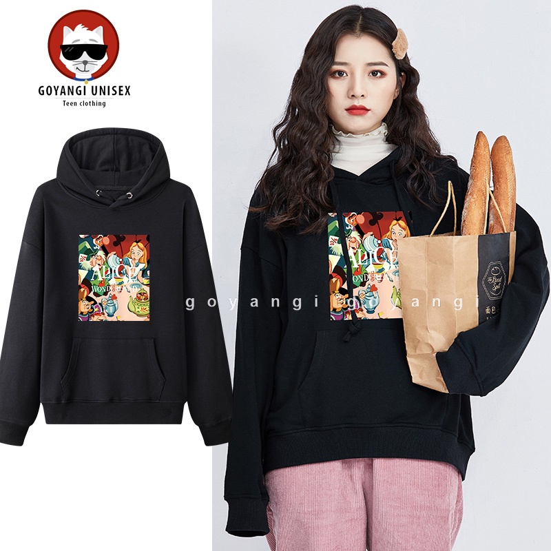 Áo Hoodie GYG Unisex Alice Form Rộng Oversize Phong Cách Hàn Quốc