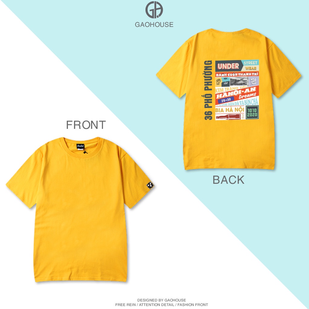 Áo thun nam nữ phong cách unisex , oversize , form rộng tay ngắn, Hà Nội 36 phố Phường V243