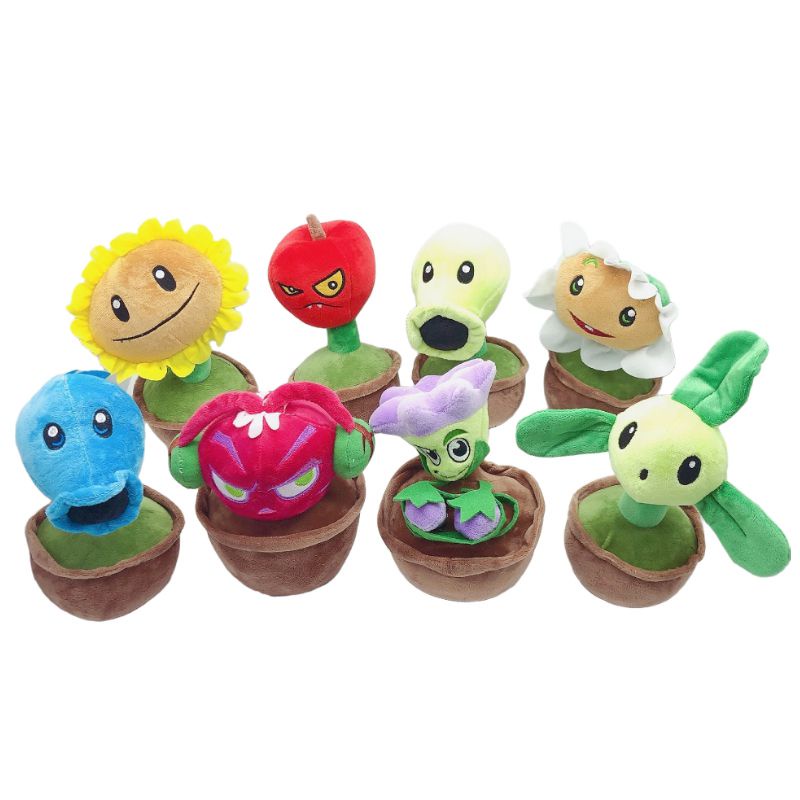 New Plants Vs Zombies Pot Plush Stuffed Toys Peashooter Flower Doll Sunflower Gift