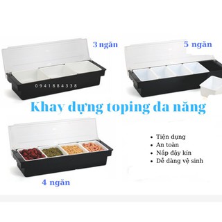 Khay Đựng Topping 5 Ngăn (Có 3-4-5 Ngăn)