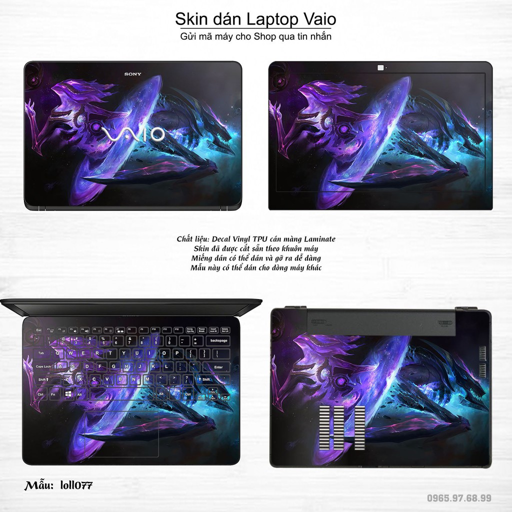 Skin dán Laptop Sony Vaio in hình Liên Minh Huyền Thoại nhiều mẫu 10 (inbox mã máy cho Shop)