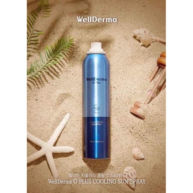 Xịt chống nắng đá băng mát lạnh WELLDERMA G Plus Cooling Sun Spray Hàn Quốc (NR)