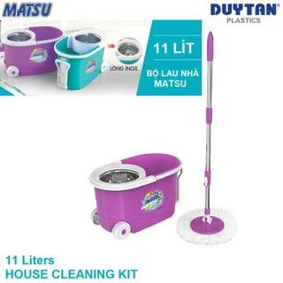 Bộ lau nhà 11l matsu duy tân, lồng vắt inox, bộ lau nhà 360 độ, cây lau nhà 360 độ