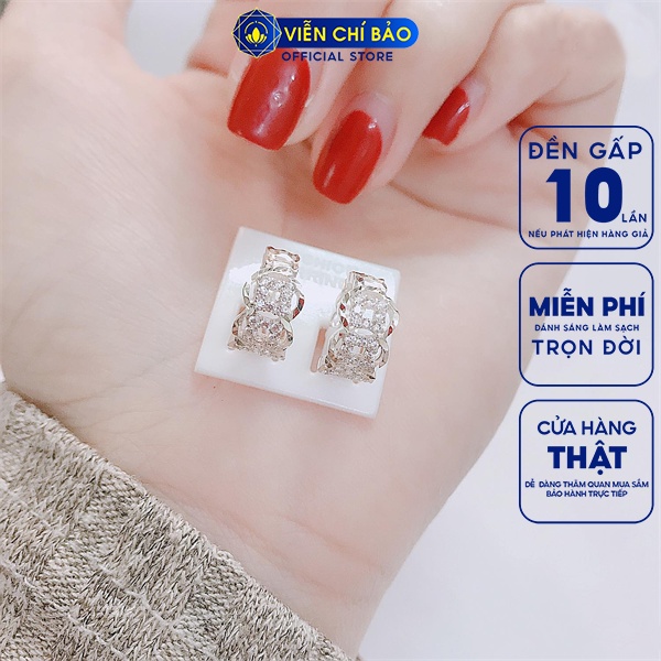 Bông tai bạc nữ kim tiền tài lộc bạc S925 thời trang phụ kiện trang sức nữ Viễn Chí Bảo B400234