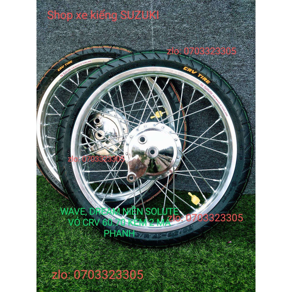 CẶP BÁNH CĂM WAVE DREAM THẮNG ĐÙM TRƯỚC SAUNIEENF NHÔM BAN ZAI THÁI KÈM VỎ CRV THÁI 60.70 VỚI 2 MÁ PHANH .