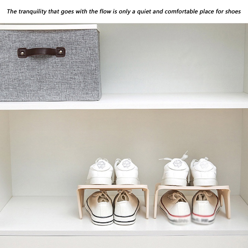 Giá Đỡ Giày Dép Hai Tầng Bằng Nhựa Siêu Chống Trượt Thiết Thực Đơn Giản Dành Cho Phòng Ngủ / Ký