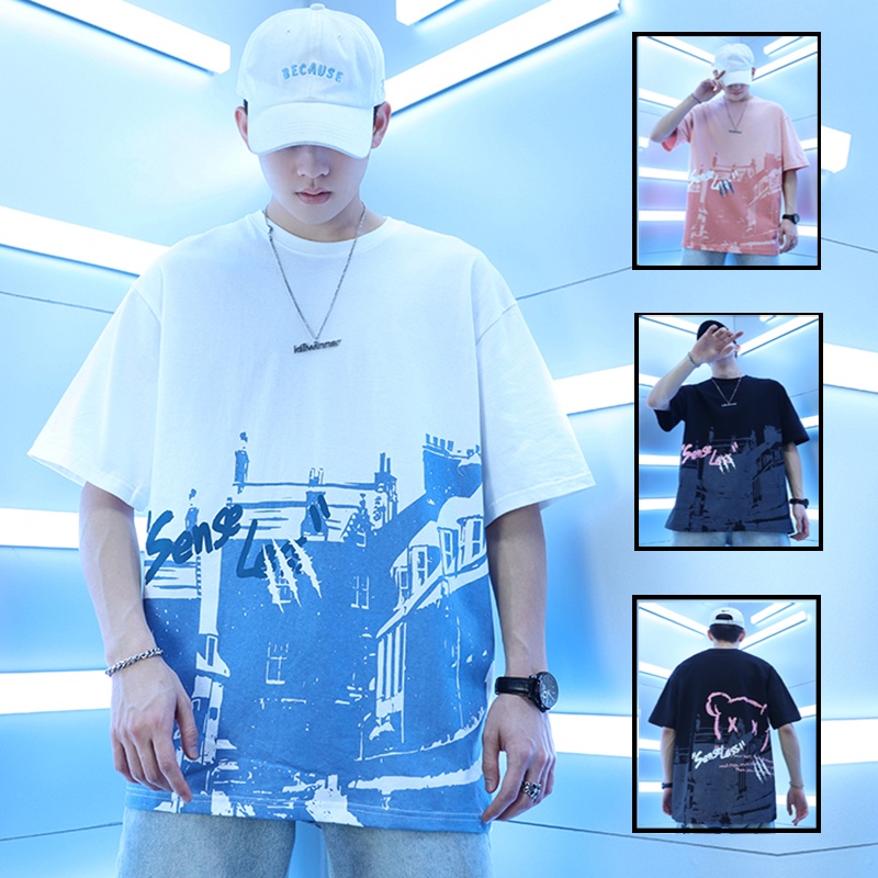 [MÃU MỚI] Áo Thun Nam Nữ Unisex Ngắn Tay Cổ Tròn Phối Họa Tiết Thời Trang Mixxmen TOP NAM 220V2