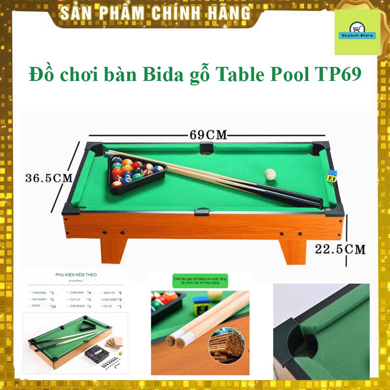Đồ chơi bàn Bida gỗ Table Pool mini phù hợp mọi lứa tuổi- Rèn luyện khả năng tư duy